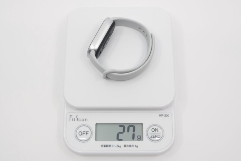 Xiaomi Smart Band 10 の本体（バンド込み）の重量 27g