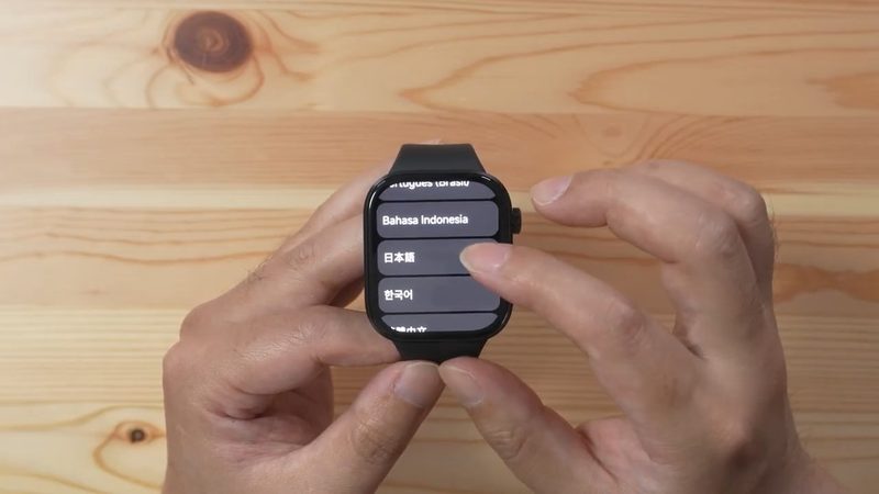 Redmi Watch 6の言語選択画面で日本語を選ぶ