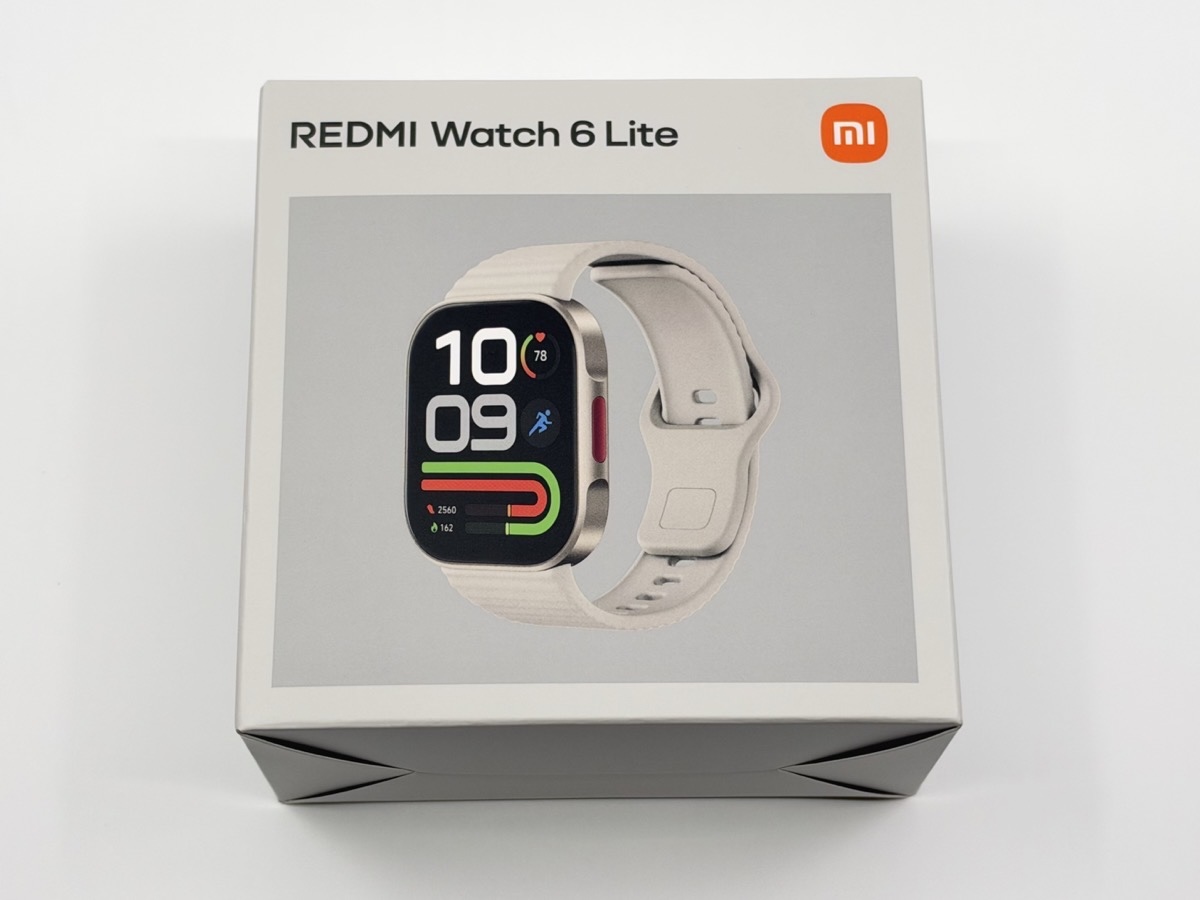 REDMI Watch 6 Liteのスチールグレーの本体写真が印刷された外箱